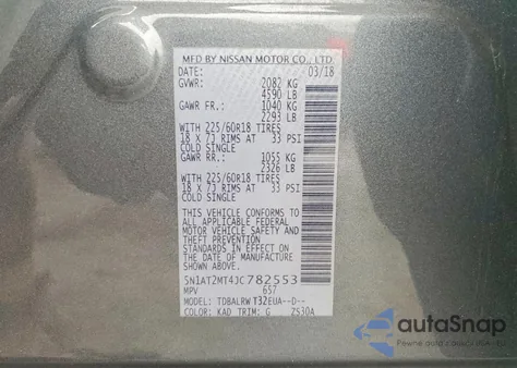 2018 Nissan Rogue S from USA, damaged, VIN 5N1AT2MT4JC782553